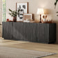 Minimalist Matte Black Fluted Mid Century Sideboard