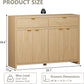 55Inch Wide Fluted Sideboard Buffet Cabinet Storage-1