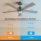 52 Inch Brushed Nickel Ceiling Fan Remote Controlled