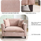 Oversized Chenille Accent Chair Pale Pink Cushions