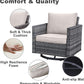 Oversize Outdoor Wicker Patio Sofa Set With Swivel Chairs