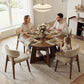 Contemporary Solid Wood 47 Inch Round Dining Table For Six