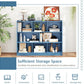 Bright Blue 8 Cube Bookcase Freestanding Multifunctional