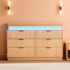 Oak Dresser Six Drawer With Integrated RGB LED Illumination
