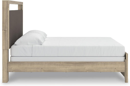 King Sized Upholstered Bed Frame With Headboard LED Lighting