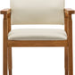 Mid Century Modern Walnut Dining Chairs With Beige Fabric