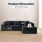 106 Inch Black Corduroy Upholstered Sectional Sofa