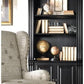 Black Three Shelf Bookcase With Wooden Construction