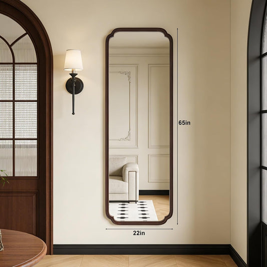 Walnut Handcrafted Timberframe Wall Vanity Mirror 65Inch
