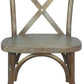 Two Pack Medium White Grain X-Back Dining Chairs Stackable Elm Wood Construction
