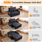 Black Leatherette Convertible Sleeper Sofa With USB
