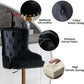 Black Velvet Swivel Bar Stools With Gold Lion Pull Ring