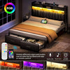 Full Size Upholstered Bed With Integrated Charging