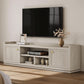 67 Inch TV Stand Grey White Oak Entertainment Center