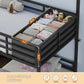 Black Commercia lGrade Triple Bunk Bed House Shaped LED