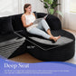 96 Inches Stripe Black PremiumCloudlike Sectional Sofa