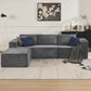 106 Inches Modular Sectional Sofa Right Facing Grey