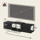Black Floating TV Stand With Integrated Power Outlet USB