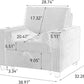 Beige Adjustable Sleeper Chair Sofa Bed Upholstered