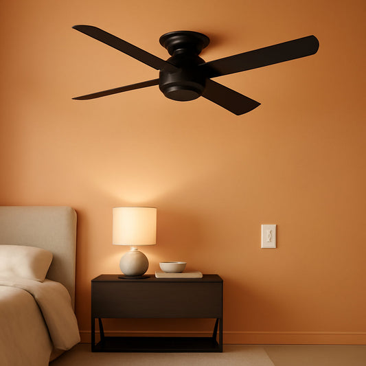 Contemporary 52-Inch Matte Black Ceiling Fan