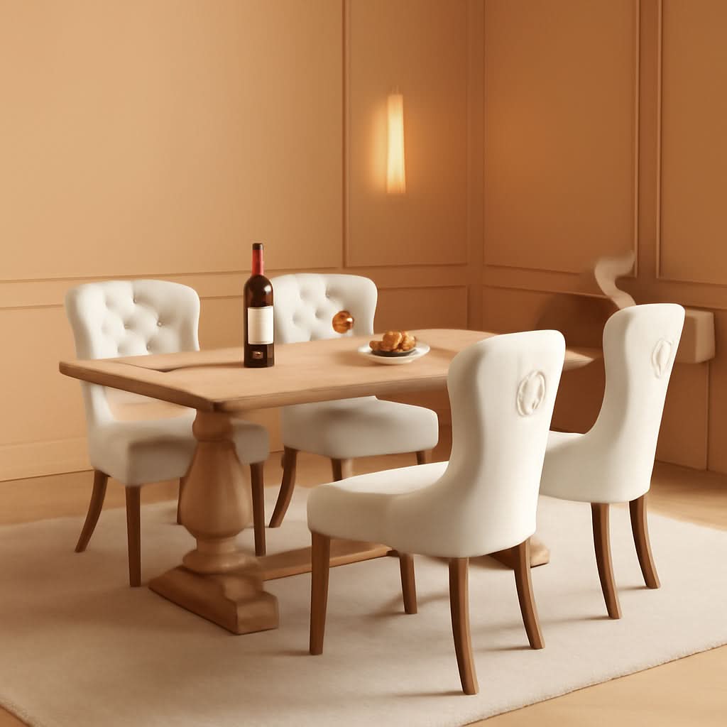 Velvet Dining Chairs Set Of 4 With Solid Wood Frames