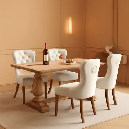 Velvet Dining Chairs Set Of 4 With Solid Wood Frames