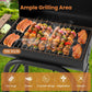 Portable Charcoal Grill With Collapsible Side Table