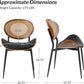 Matte Black Leather Dining Chairs Rattan Backrests
