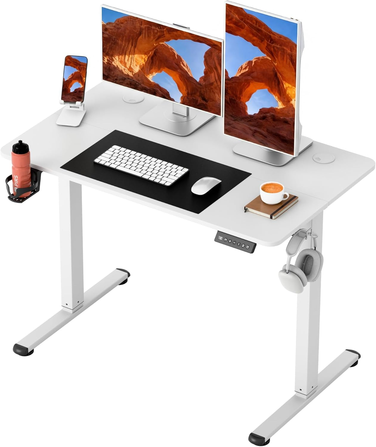 40x24 Electric Height Adjustable Standing Desk White