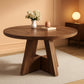 Circular Dining Table 47 Inches Brown Pedestal Base