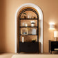 Arched Bookcase With Doors 71 Inch Industrial Black