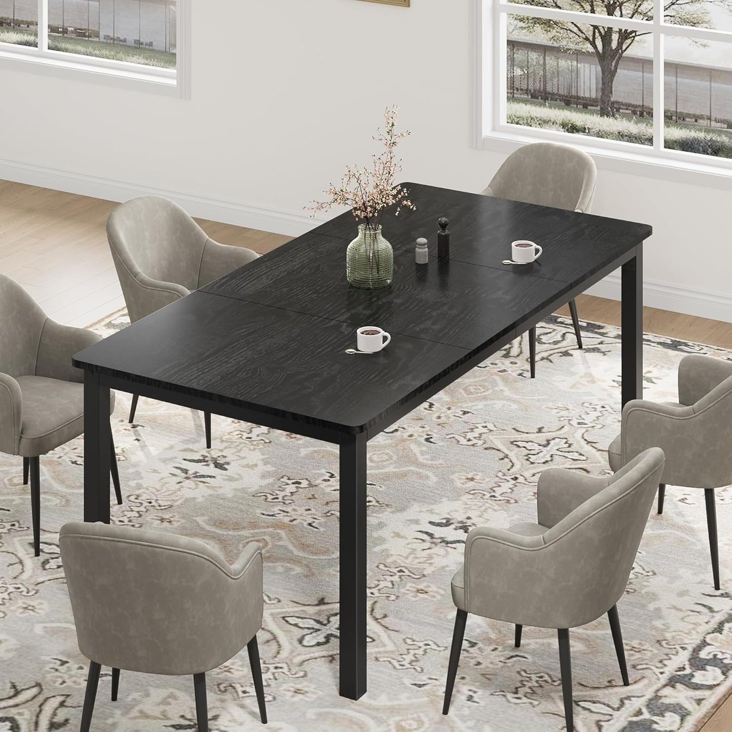 71 Inch Industrial Grade Dining Table Metal Frame Set