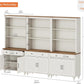 White Wooden Farmhouse Barn Door Storage Bookshelf-1