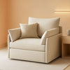 White Upholstered Accent Chair With Removable Backrest