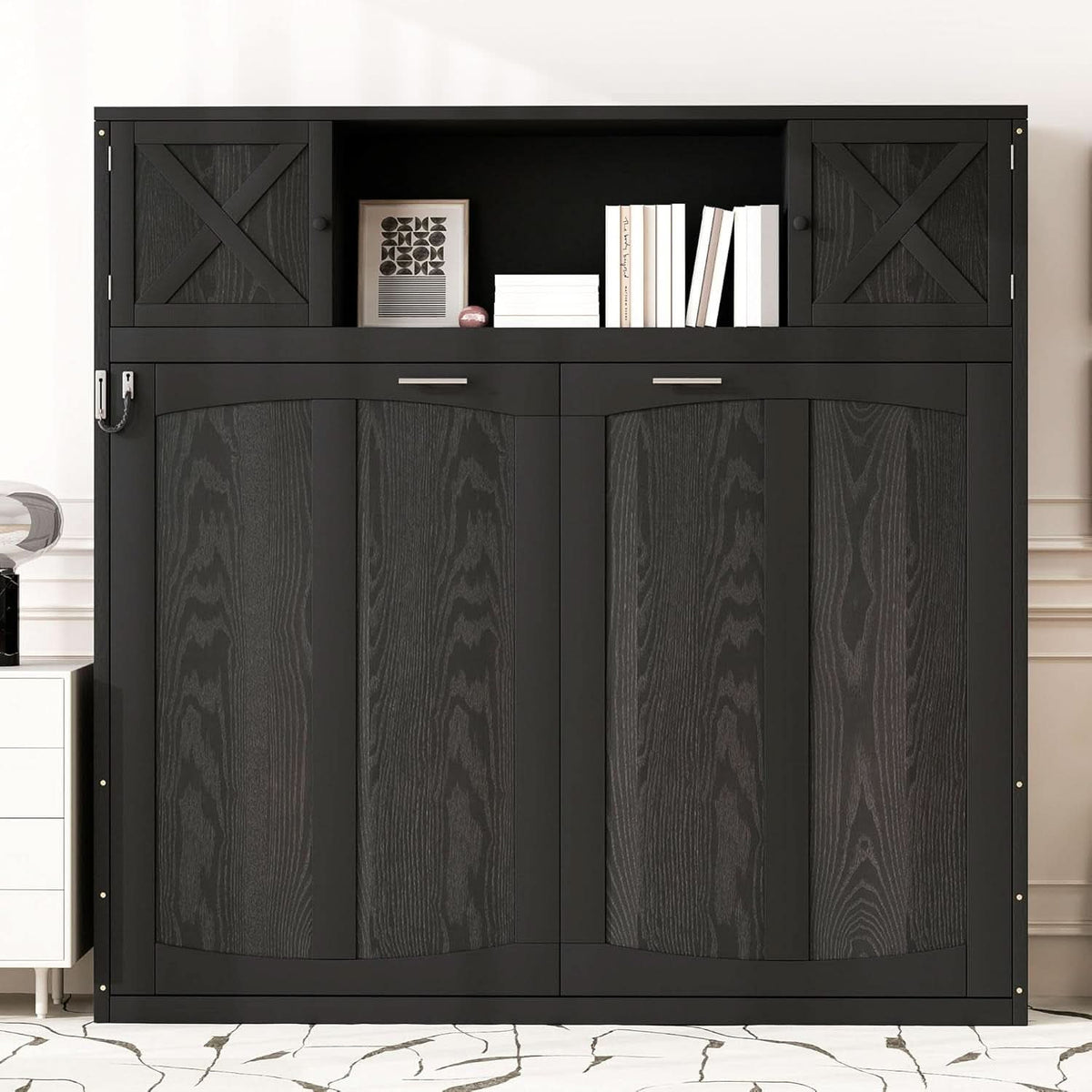 Full Size Murphy Bed With Industrial Grade Cabinetry
