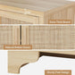Natural Rattan Four Door Sideboard Cabinet Engineered Wood-4