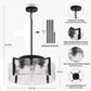 Black Four Light Adjustable Kitchen Island Chandelier-4