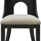 Pair Herringbone Dining Chair Black Gray For Kitchen
