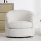 Swivel Barrel Chair Cream Upholstered Fully Assembled
