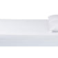 Lucera Full Platform Bed White Midcentury Rubber wood