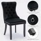 Black Velvet Dining Chairs Set Of 4 With Nailhead Trim