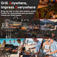 Foldable Portable Charcoal Grill With Smoking Function