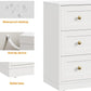 White Contemporary Solid Wooden Three Drawer Dresser