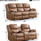 Brown Extra Wide Reclining Sofa Set Living Room Collection