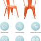 Tolix Style Metal Dining Chair 18 Inch Stackable Outdoor