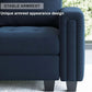 Velvet L Shaped Sofa Reversible Chaise Storage Ottoman Blue
