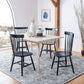 Navy Blue Windsor Spindle Solid Wood Dining Chair Set Of 2