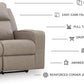Contemporary Faux Leather Manual Recliner Sofa Beige