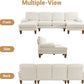110 Inch Beige U Shaped Sectional Sofa For Living Room With Double Chaise And Comfortable Seating For Gatherings