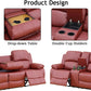 Leather Recliner Sofa Set Red Three Piece Living Room Furniture